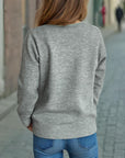 Plant Round Neck Long Sleeve Sweater