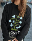 Plant Round Neck Long Sleeve Sweater