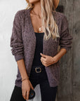 Cable-Knit Open Front Long Sleeve Cardigan