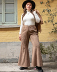 Plus Size Pocketed Flare Pants