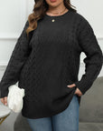 Plus Size Round Neck Long Sleeve Sweater