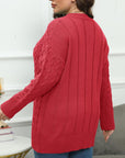 Plus Size Round Neck Long Sleeve Sweater