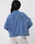 Pocketed Button Up Long Sleeve Denim Top