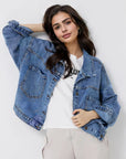 Pocketed Button Up Long Sleeve Denim Top