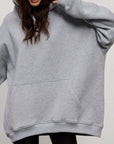 Pocketed Dropped Shoulder Long Sleeve Hoodie