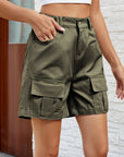 Pocketed High Waist Denim Shorts