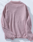 Pocketed Notched Long Sleeve Knit Top