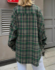 Pocketed Plaid Button Up Shacket