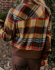 Pocketed Plaid Long Sleeve Jacket