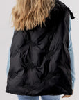 Pocketed Textured Zip Up Vest Coat