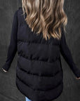 Dark Slate Gray Pocketed Zip Up Vest Coat