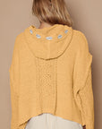 POL Cable Knit Hooded Chenille Sweater