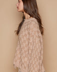 Tan POL Checkered Distressed Edge Sweater