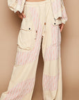 POL Crochet Contrast Drawstring Wide Leg Pants