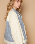 POL Floral Patchwork Zip Up Long Sleeve Jacket