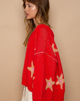 POL Long Sleeve Star Patch Sweater