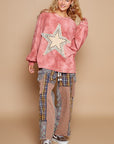 POL Washed Star Patch With Studded Top