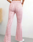 Printed High Waist Flare Pants with Pockets