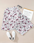 Printed Long Sleeve Top and Drawstring Pants Lounge Set