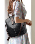 PU Leather Large Backpack Bag