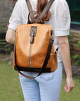 PU Leather Large Backpack Bag