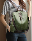 PU Leather Large Backpack Bag