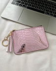 PU Leather Tassel Trim Card Case