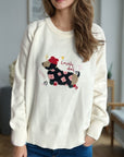 Puppy Round Neck Raglan Sleeve Sweater