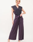 And The Why Laced Surplice Tie Waist Jumpsuit