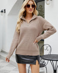 Quarter-Zip Collared Neck Sweater