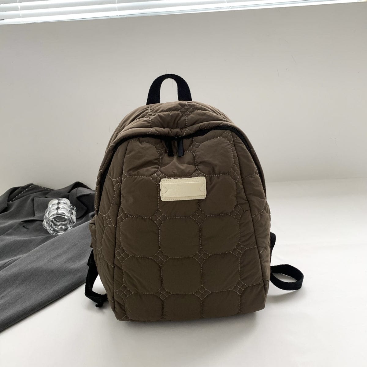 Quilted Polyester Backpack Bag