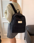 Quilted Polyester Backpack Bag