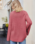 Raglan Sleeve Waffle Knit Sweater