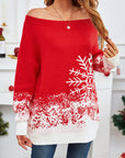 Off-Shoulder Long Sleeve Sweater