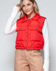 Snobbish Snap Down Quilted Crop Vest