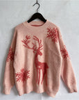 Reindeer and Snowflake Pattern Sweater