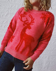 Reindeer and Snowflake Pattern Sweater