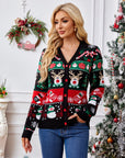 Reindeer Button Up Long Sleeve Cardigan