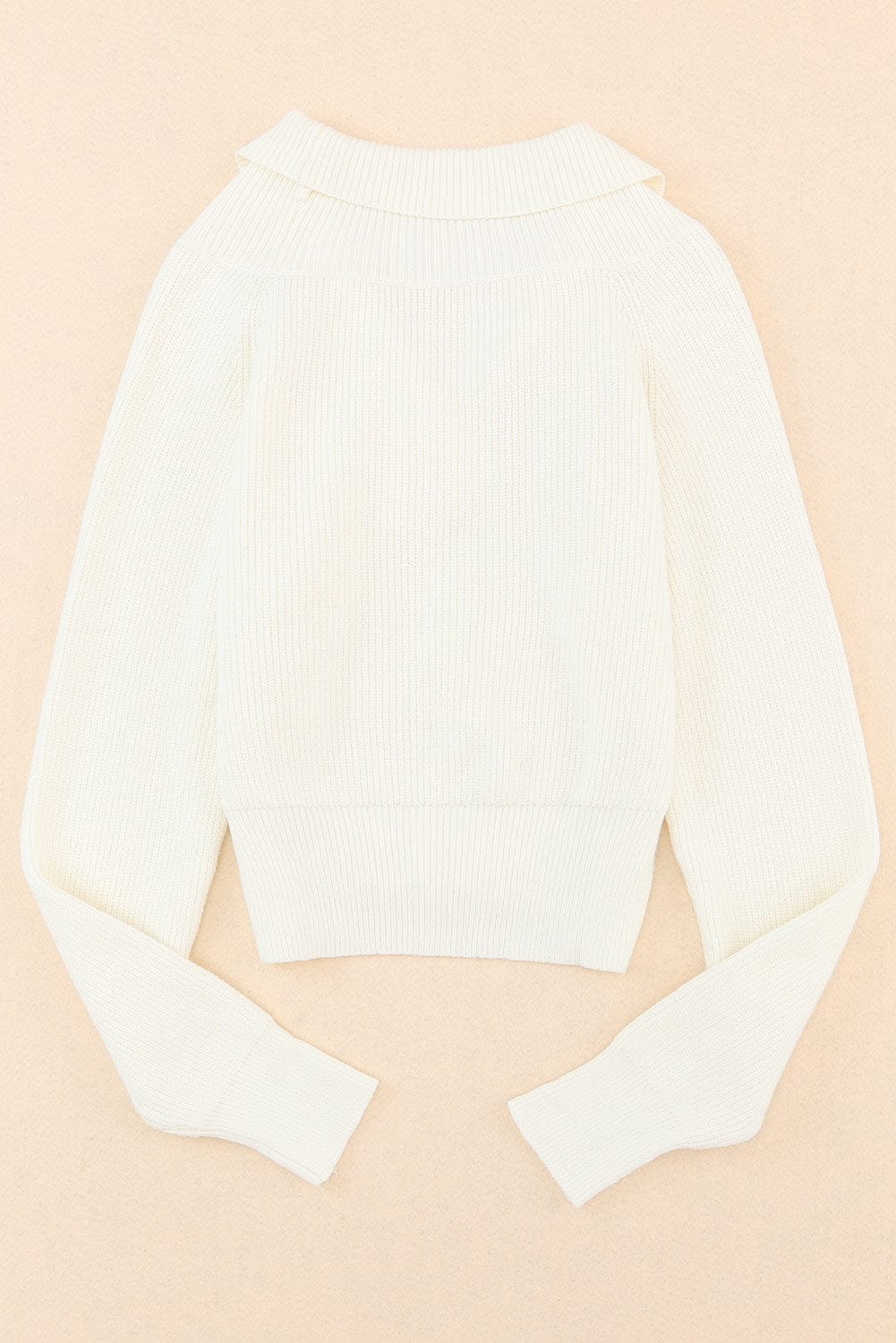 Ribbed Surplice Long Sleeve Sweater