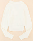 Ribbed Surplice Long Sleeve Sweater