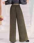 Ribbed Tied Wide Leg Pants