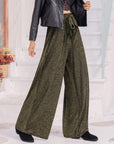 Ribbed Tied Wide Leg Pants