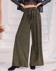 Ribbed Tied Wide Leg Pants