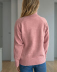 Ribbed Turtleneck Raglan Sleeve Sweater