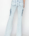 RISEN Full Size High Rise Cargo Flare Jeans