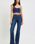 RISEN Full Size High Rise Flare Jeans with Pockets