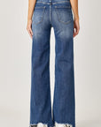 Risen Full Size High Rise Frayed Hem Wide Leg Jeans