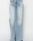 Light Gray Risen Full Size High Rise Wide Leg Jeans