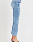 RISEN Full Size Low Rise Crop Slim Straight Jeans