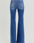 RISEN Full Size Low Rise Flare Jeans with Pockets